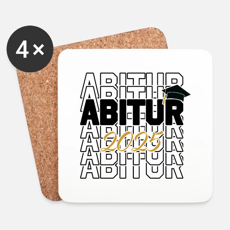 Abitur 2025 - Untersetzer (4er-Set) - Weiß