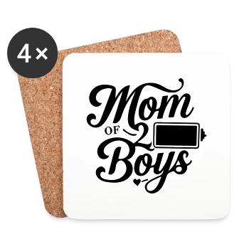Mom of 2 boys - Coasters (set of 4) - white - Front