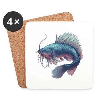 Poisson Fantasy - Dessous de verre (lot de 4) - blanc - Devant