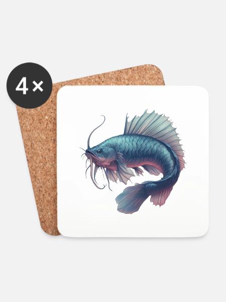 Fantasy Fish - Coasters (set of 4) - white