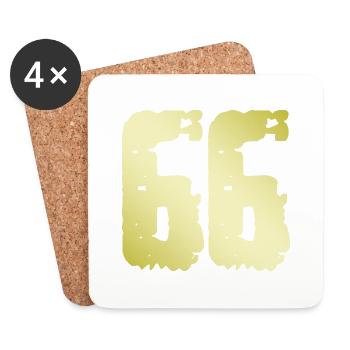 66 Zahl Vintage - Untersetzer (4er-Set) - Weiß - Vorne