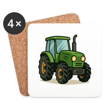 tracteur - Dessous de verre (lot de 4) - blanc - Devant