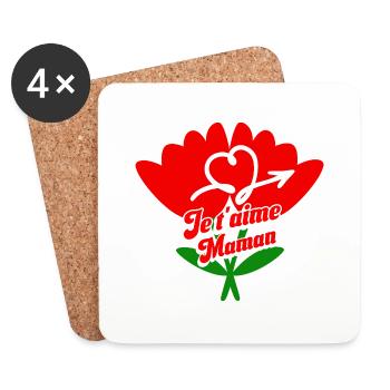 I Love You Mom Mother's Day - Coasters (set of 4) - white - Front