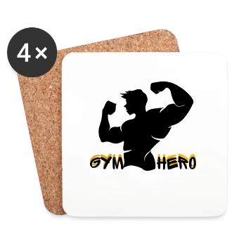 Héros de gymnase - Dessous de verre (lot de 4) - blanc - Devant