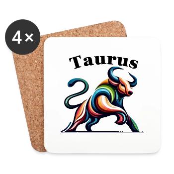 Taurus Taurus colorful - Coasters (set of 4) - white - Front