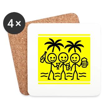 Beach Party Vacation Team - Coasters (set of 4) - white - Front