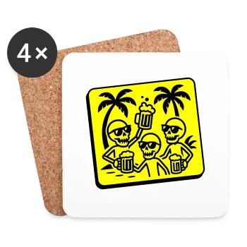 Skeleton Holiday Party Beer - Coasters (set of 4) - white - Front