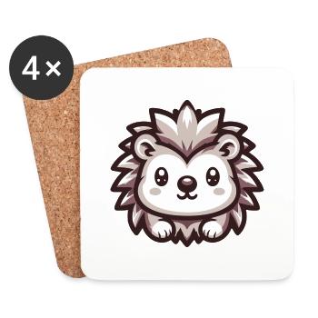 Igel stacheliges Lächeln - Untersetzer (4er-Set) - Weiß - Vorne