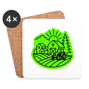Agriculture agricole - Dessous de verre (lot de 4) - blanc - Devant