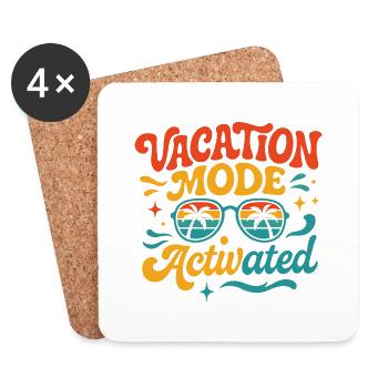 Vacation-Mode-Activated Summer Vibes Beach - Coasters (set of 4) - white - Front