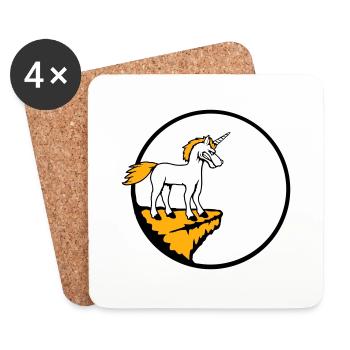 Licorne Falaise Lune Mal En colère Mauvaise humeur - Dessous de verre (lot de 4) - blanc - Devant