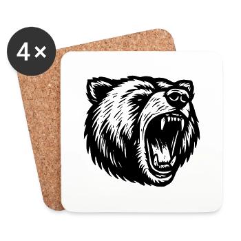Grizzly - Dessous de verre (lot de 4) - blanc - Devant