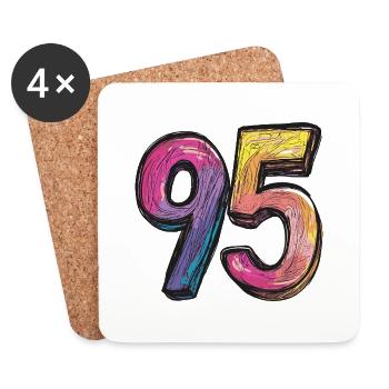 Bande dessinée à 95 numéros - Dessous de verre (lot de 4) - blanc - Devant