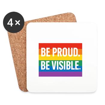 Rainbow Pride Statement Design - Coasters (set of 4) - white - Front