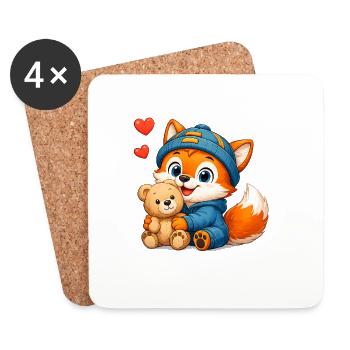 27_Miofox_Baby_6 - Untersetzer (4er-Set) - Weiß - Vorne