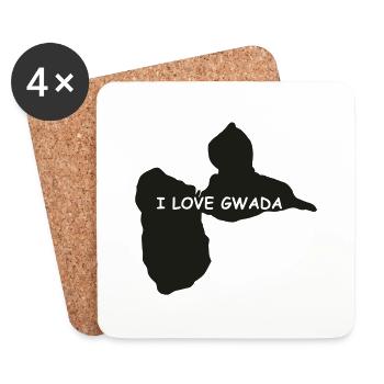 gwada_971 - Dessous de verre (lot de 4) - blanc - Devant