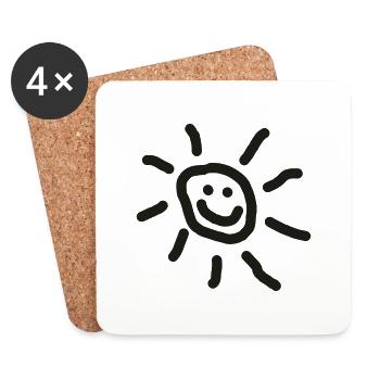 SONNE :-) - Untersetzer (4er-Set) - Weiß - Vorne