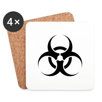 Biohazard Symbol - Coasters (set of 4) - white - Front