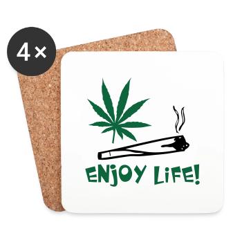 enjoylife - Dessous de verre (lot de 4) - blanc - Devant