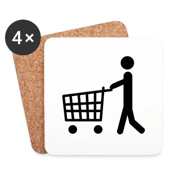 Shopping - Coasters (set of 4) - white - Front