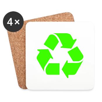 Recycling,Mülltrennung,Kreis,Zirkel,Müll,Plastik, - Untersetzer (4er-Set) - Weiß - Vorne
