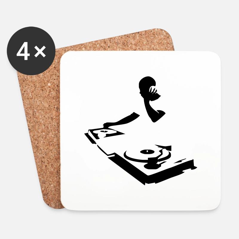 DJ - Untersetzer (4er-Set) - Weiß