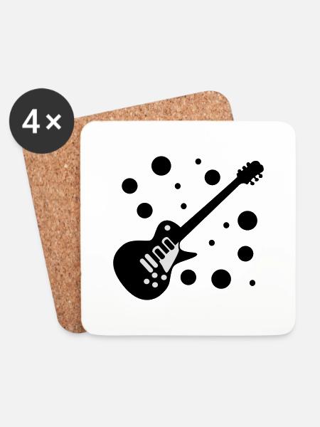Guitare-a-moi - Dessous de verre (lot de 4) - blanc