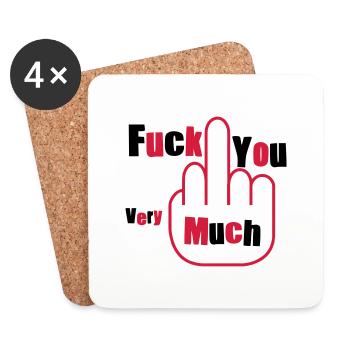 fuck you very much - Dessous de verre (lot de 4) - blanc - Devant