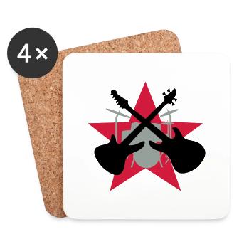 Bandleader Gitarrist Schlagzeug - Untersetzer (4er-Set) - Weiß - Vorne