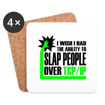 slap_over_tcp_ip - Coasters (set of 4) - white - Front