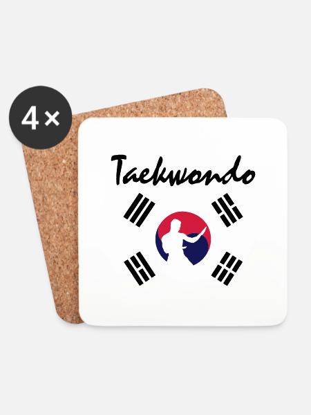 Taekwondo - Untersetzer (4er-Set) - Weiß