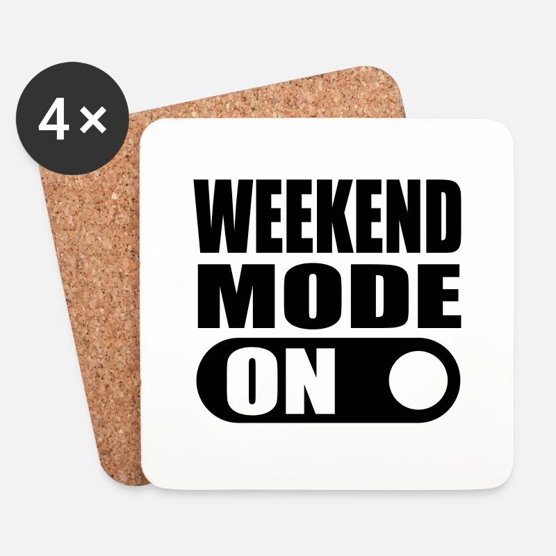 weekend mode on - Untersetzer (4er-Set) - Weiß