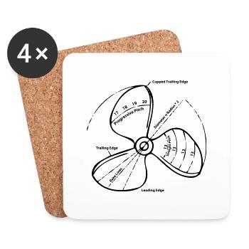 HELICE - Dessous de verre (lot de 4) - blanc - Devant