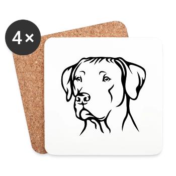 Rhodesian Ridgeback - Untersetzer (4er-Set) - Weiß - Vorne
