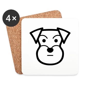 Schnauzer - Untersetzer (4er-Set) - Weiß - Vorne