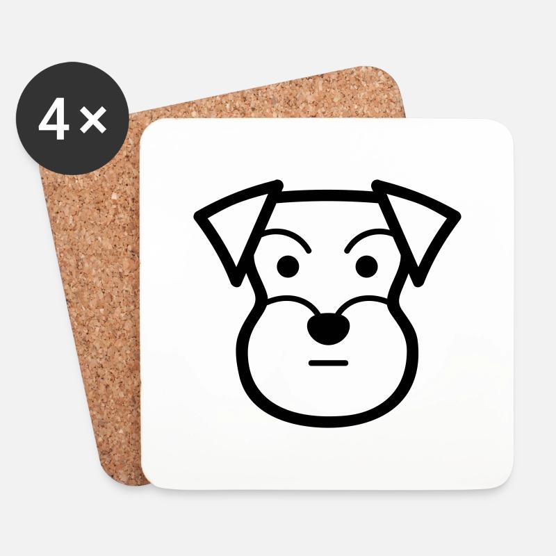 Schnauzer - Untersetzer (4er-Set) - Weiß