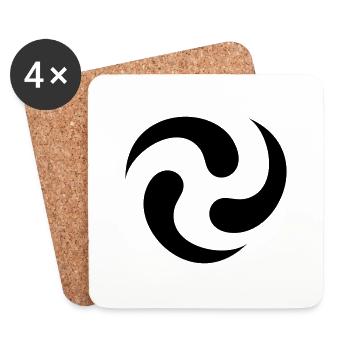 tribal Wirbel / tribal swirl (1c) - Untersetzer (4er-Set) - Weiß - Vorne