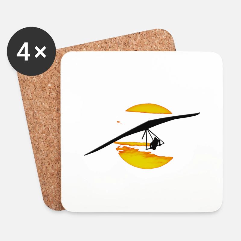 Drachenflieger - Untersetzer (4er-Set) - Weiß