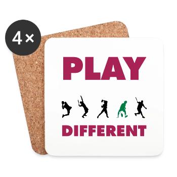 PLAY DIFFERENT 2 - Coasters (set of 4) - white - Front
