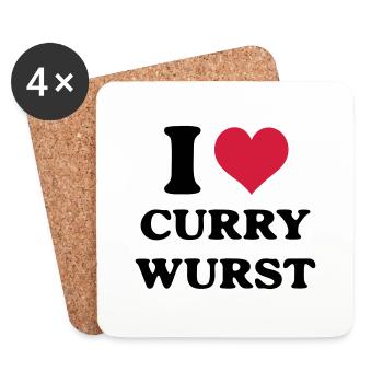 Currywurst i love - Coasters (set of 4) - white - Front