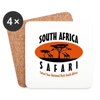 South Africa Safari - Untersetzer (4er-Set) - Weiß - Vorne