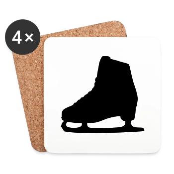 Schlittschuh - Untersetzer (4er-Set) - Weiß - Vorne