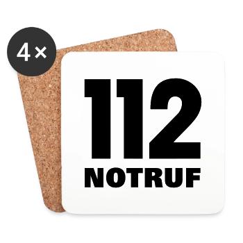 112 Notruf - Untersetzer (4er-Set) - Weiß - Vorne