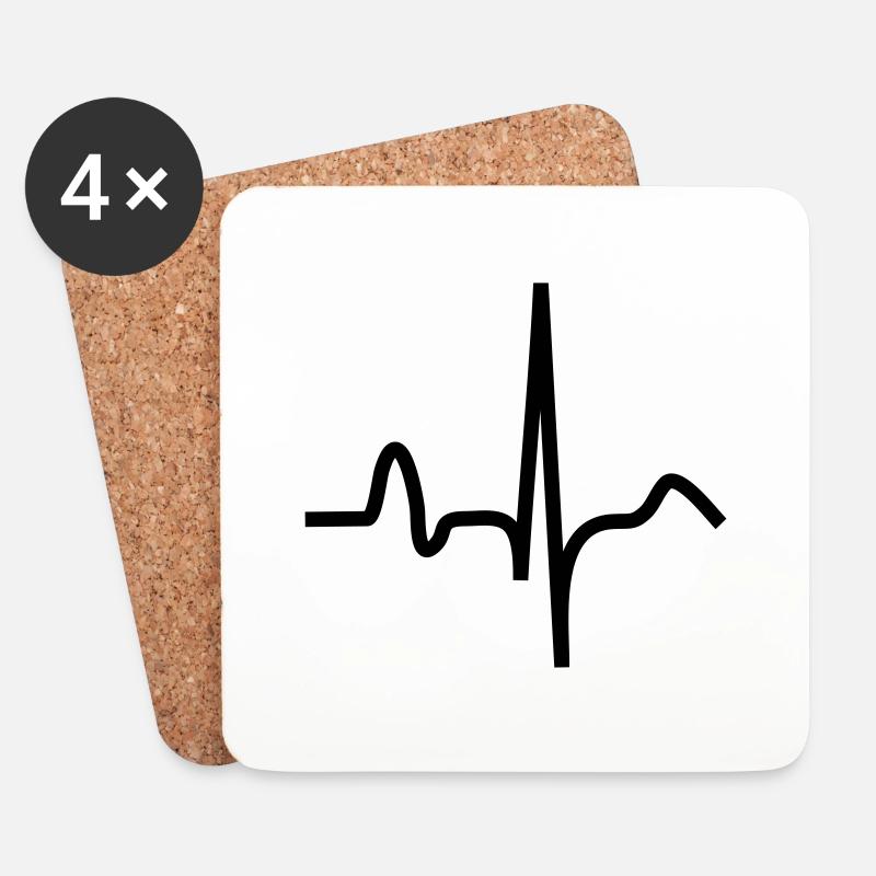 EKG - Untersetzer (4er-Set) - Weiß