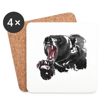Ours - Dessous de verre (lot de 4) - blanc - Devant