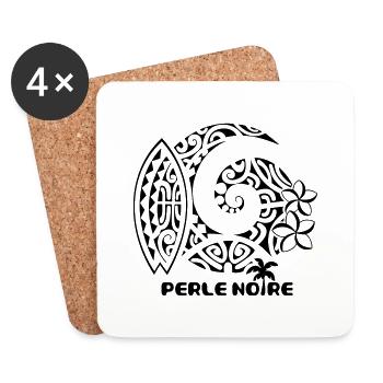 Perle-Noire-Surf-ai - Dessous de verre (lot de 4) - blanc - Devant