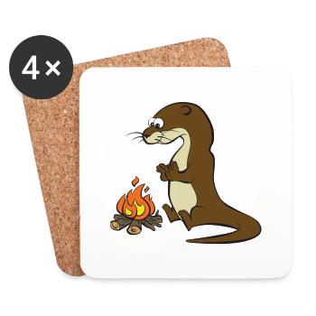 Song of the Paddle; Quentin campfire - Coasters (set of 4) - white - Front