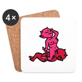 devil-sex ... of wicki_de - Coasters (set of 4) - white - Front