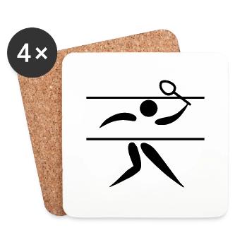 badminton os - Dessous de verre (lot de 4) - blanc - Devant