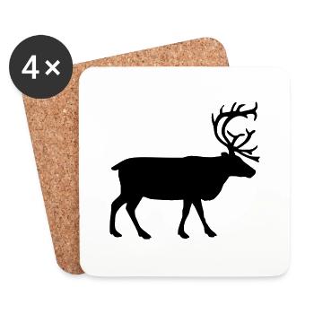reindeer deer animal - Untersetzer (4er-Set) - Weiß - Vorne